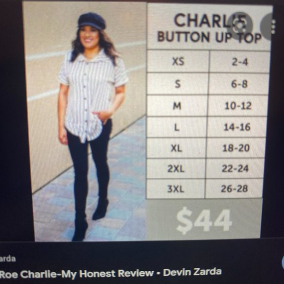 Lularoe Charlie button down - Picture 3 of 3